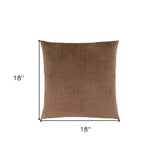 18" X 18" Brown Velvet Polyester Mosaic Zippered Pillow