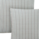 Set Of Two 18" X 18" Blue and Gray Polyester Striped Zippered Pillow