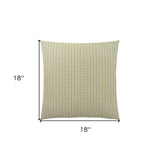 Set Of Two 18" X 18" Green and White Polyester Striped Zippered Pillow