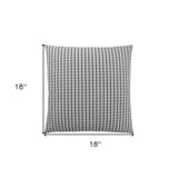 Set Of Two 18" X 18" Black Gray and White Polyester Striped Zippered Pillow