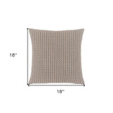 Set Of Two 18" X 18" Brown and White Polyester Striped Zippered Pillow