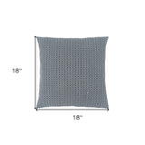 Set Of Two 18" X 18" Blue and White Polyester Striped Zippered Pillow