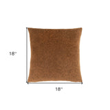 Set Of Two 18" X 18" Brown Velvet Polyester Floral Zippered Pillow