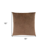 Set Of Two 18" X 18" Brown Velvet Polyester Mosaic Zippered Pillow