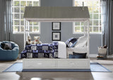 78" Gray and White Solid Wood Four Tier Barrister Bookcase with Three Drawers