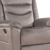 37" X 35" X 42" Velvet Upholstery Metal Reclining Mechanism Glider Recliner