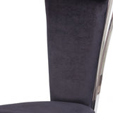 20" X 21" X 43" Fabric Stainless Steel Upholstered Seat Side Chair Set2