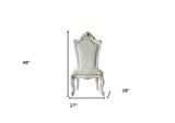 20" X 21" X 43" Fabric Stainless Steel Upholstered Seat Side Chair Set2