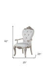 Set Of Two 25" Silver And Pearl Fabric Tufted Side Chair