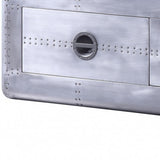 20" X 71" X 19" Aluminum Engineered Wood TV Stand