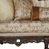 39" X 85" X 49" Fabric Dark Walnut Upholstery Wood LegTrim Sofa w6 Pillows