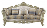 40" X 97" X 47" Fabric Antique White Upholstery Poly-Resin Sofa w5 Pillows