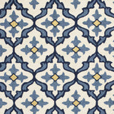 8'X10' Ivory Blue Hand Woven Uv Treated Quatrefoil Indoor Outdoor Area Rug