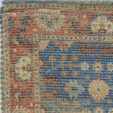 8' X 11' Vibrant Traditional Style Blue And Red Design Area Rug