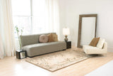 5'X8' Ivory Hand Tufted Bordered Bamboo Indoor Area Rug