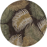 7' Round Wool Espresso Area Rug