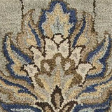 8'X11' Midnight Blue Hand Tufted Traditional Floral Indoor Area Rug