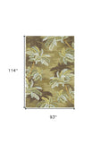 8'X10' Moss Green Hand Tufted Palm Trees Indoor Area Rug
