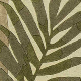 8'X11' Ivory Hand Tufted Bordered Tropical Leaves Indoor Area Rug