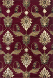 5' x 8' Red and Ivory Floral Area Rug