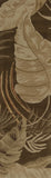 8' Mocha Brown Hand Tufted Tropical Leaves Indoor Runner Rug