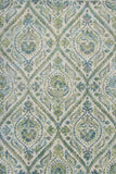 5' X 8' Ivory Or Teal Tropical Parisian Indoor Area Rug