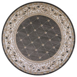 8' Round Polypropylene Grey Or Ivory Area Rug