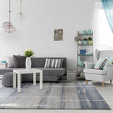 8' Round Polypropylene Grey Or Ivory Area Rug