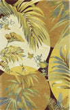 4'X6' Coral Red Ivory Hand Tufted Tropical Leaves Indoor Area Rug