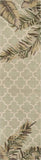 2' X 10' Sage Tropical Leaves Mosaic Wool Indoor Runner Rug