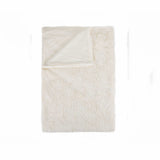 Off White Woven Acrylic Patchwork Plush Throw