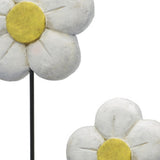 4" X 10" X 33" Natural And Black White Tall Daisy On Stand