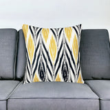 Black And Yellow Zig Zag Decorative Throw Pillow Cover