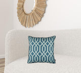 Teal Geometrics Decorative Throw Pillow Cover.