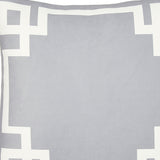 18" Light Grey And White Geometric Decorative Throw Pillow Cover
