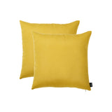Set Of Two Yellow Brushed Twill Decorative Throw Pillow Covers