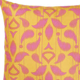 18"X18" Orange Ikat Decorative Throw Pillow Cover Printed