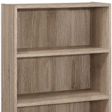 36" Taupe Wood Adjustable Bookcase