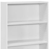 36" White Wood Adjustable Bookcase