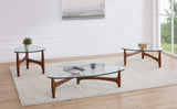 47" Brown And Black Metal Coffee Table With Two Shelves