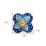 1.5" X 1.5" X 1.5" Ceramic Metal Multicolor 8 Pack Knob