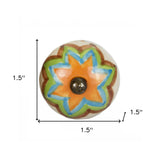 1.5" X 1.5" X 1.5" Ceramic Metal Multicolor 12 Pack Knob