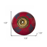 1.5" X 1.5" X 1.5" Ceramic Metal Multicolor 12 Pack Knob