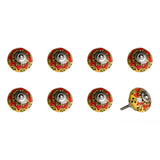 1.5" X 1.5" X 1.5" Ceramic Metal Multicolor 8 Pack Knob
