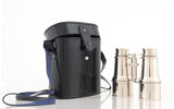 5.5" X 3" X 5" Brass Binocular With Leather Case