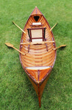 39.5" X 190" X 25.5" Traditional Wooden Canoe With Ribs