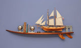 39.5" X 190" X 25.5" Traditional Wooden Canoe With Ribs