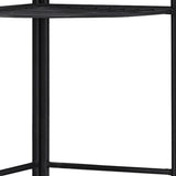58" Black Metal Corner Bookcase