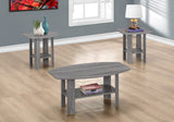 Set of Three 36" Brown Coffee Table With Shelf