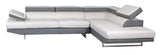 Black Leather L Shaped Two Piece Corner Sectional